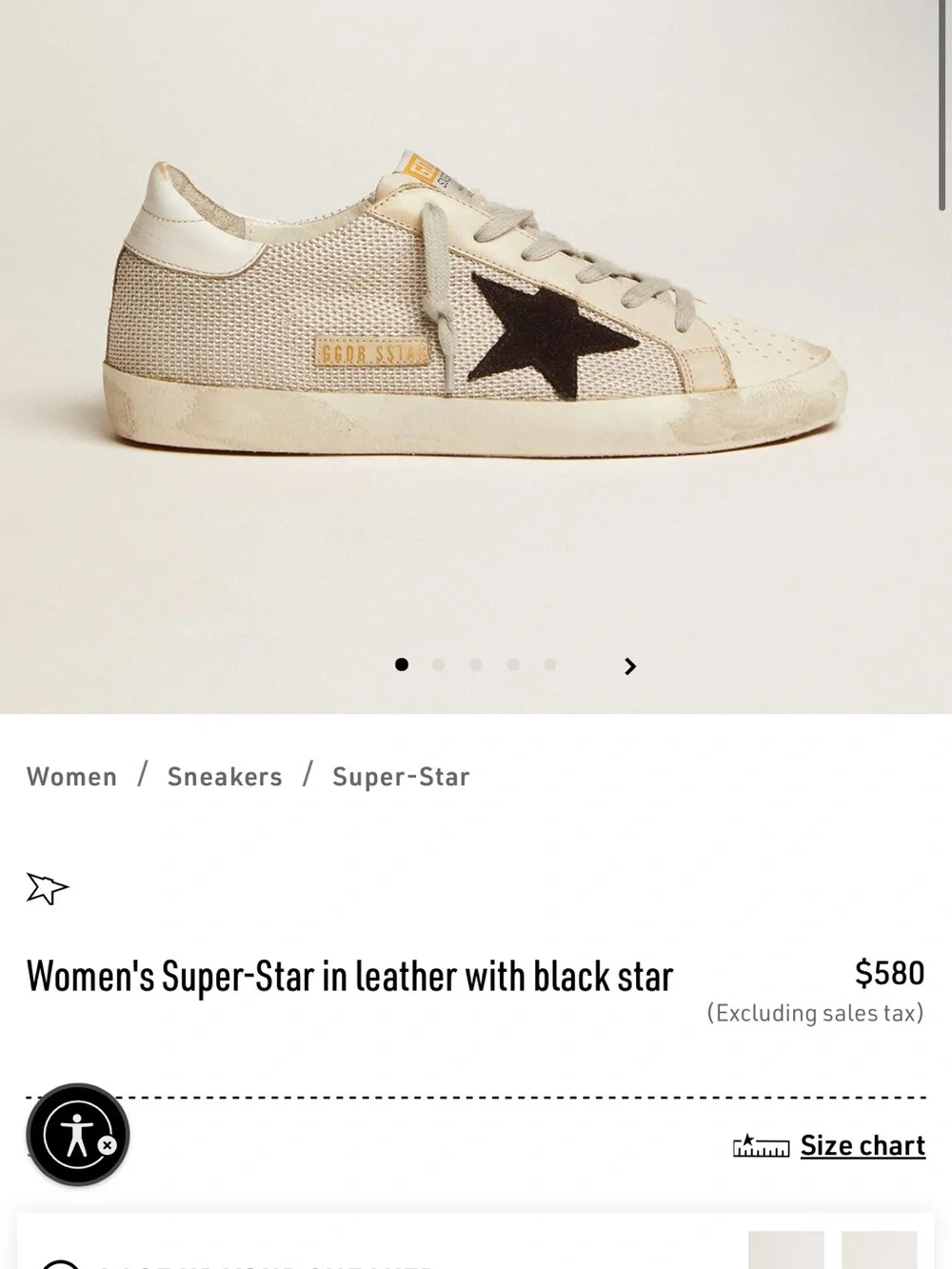 Golden Goose Women's Super-Star in leather with black star - Picture 7 of 7